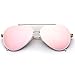 WearMe Pro - Flat Lens Mirrored Metal Frame Aviator Sunglasses