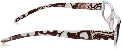 Wink Fancy Brown Floral Rectangle Reading Glass with Matching Pattern Case, +1.50, 0.200 Ounce