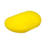 GMS Small Pocket Pill Box W/4 Compartments Holds up to 20 Pills Actual Size: 3.0"w X 2.0"d X .6"h Select Color (Pack of 1Yellow)