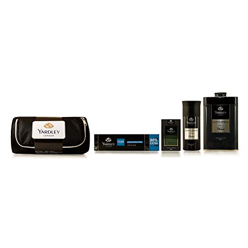 Yardley London Gentleman Range Gift Set With Classic Deodorant Spray, Classic Deodorizing Talcum Powder, Classic Compact Perfume, and Elegance Super Smooth Lather Shaving Cream| Stylish Travel Pack Included 1 Yardley London Gentleman Range Gift Set With Classic Deodorant Spray, Classic Deodorizing Talcum Powder, Classic Compact Perfume, and Elegance Super Smooth Lather Shaving Cream| Stylish Travel Pack Included