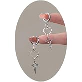 Punk Cross Star Dangle Drop Earrings Y2k Lightning Star Earrings Huggie Hoop Heart Star Earrings for Men Women Hypoallergenic Minimalist Hoop Earrings