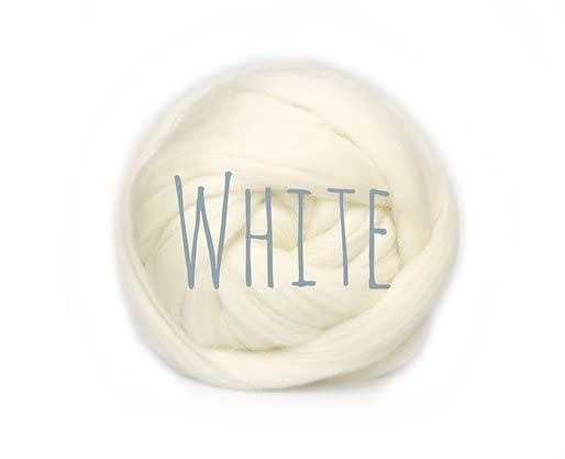 Merino Wool - White - for arm Knitting Merino Blanket Weaving Felting Jumbo Yarn Giant Wool Soft 50g (0.11lb) — image 1
