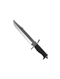 Jungle Master JM 001L Cuchillo de caza de hoja fija, hoja de borde recto, mango de goma, 15 pulgadas en total