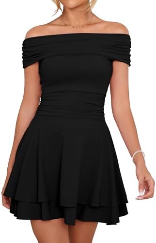 black babydoll dress amazon Shiyifa Womens Babydoll Lace Patchwork Dresses Summer Short Sleeve Ruffle Sundress Loose Crew Neck A-Line Dresses(Black-XS) at Amazon Women's Clothing store