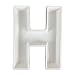 Just Artifacts - 5.5inch White Ceramic Letter Dish - Letter: H - Decorative Dishes for Weddings, Anniversarys, Baby Showers, Birthday Parties and Life Celebrations!