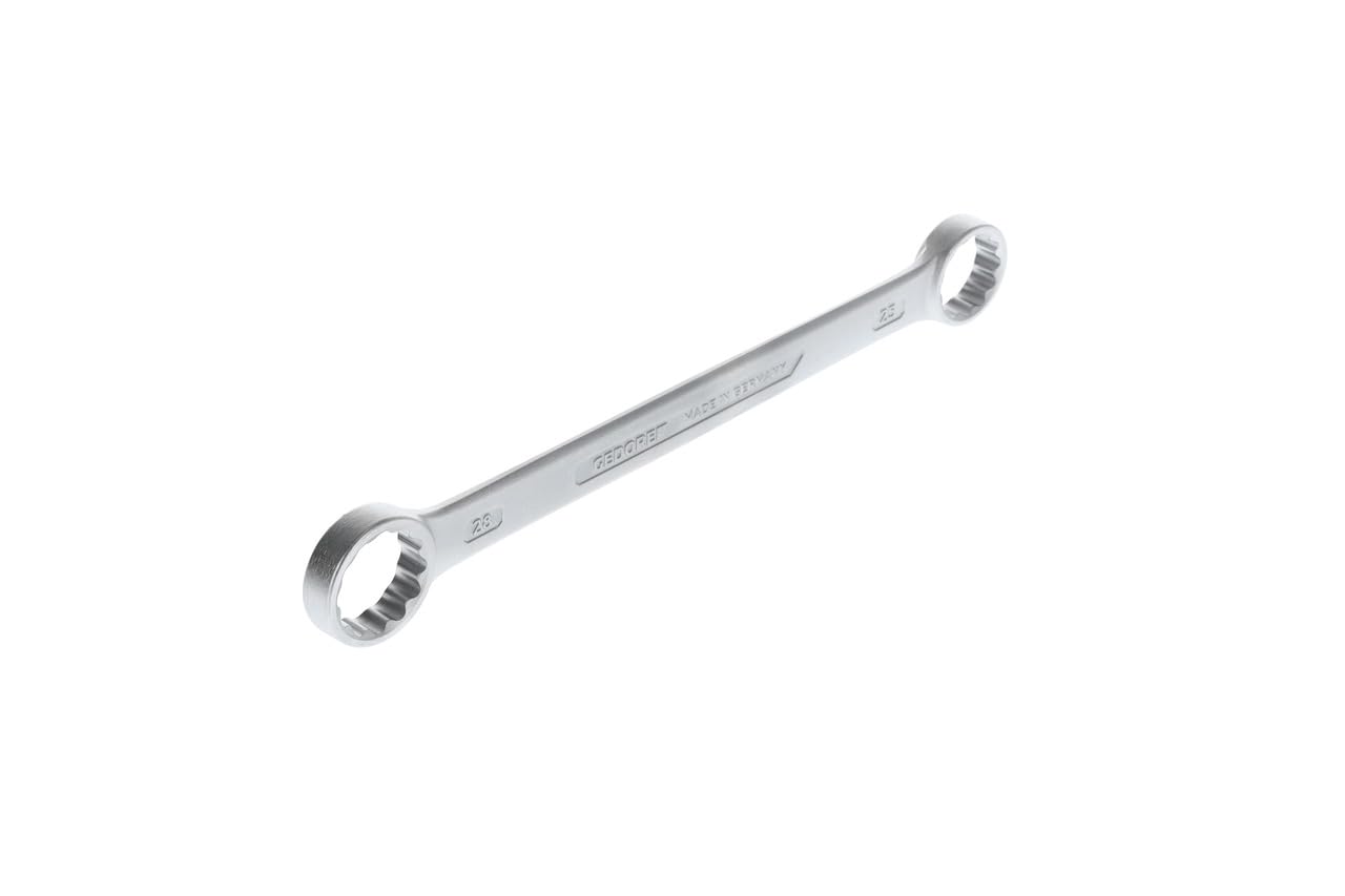 GEDORE Double-ended ring spanner, AF 25+28 mm, Straight, Flat, Slender, Bi-hex, UD profile, Spanner, 4 25x28 — image 1