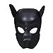 HOT TIME Neoprene Puppy Hood Custom Animal Head Mask Novelty Costume Dog Head Masks (Large, Black)