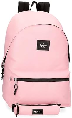 Aris Zaino per laptop doppio scomparto portatile 15,6 pollici 31 x 44 x 17,5 cm Zaino scuola poliestere by Joumma Bags, Rosa, Zaino + astuccio