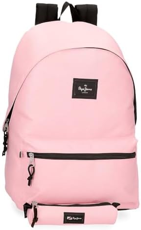 Aris Zaino per laptop doppio scomparto portatile 15,6 pollici 31 x 44 x 17,5 cm Zaino scuola poliestere by Joumma Bags, Rosa, Zaino + astuccio
