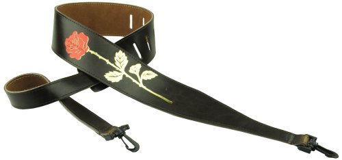 Perris Leathers P25EBJBR-101 2.5-Inch Brown Leather Embosed Banjo Strap