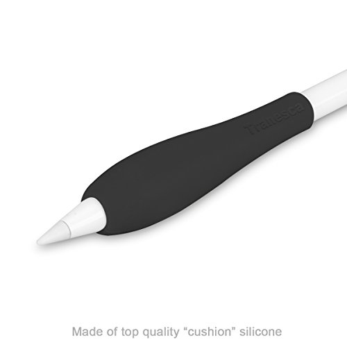 Tranesca Ergonomic grip holder for Apple Pencil-Black-updated version (Must have apple pencil accessory)