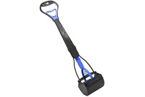Living Express 28" Large Pooper Scooper for Dog-Long Handle Dog Poop Scooper-Pet Waste Pick Up Jaw Scooper Without Smelling, Durable Spring Easy to Use Perfect for Grass,Dirt,Gravel (Blue)