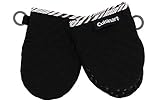 Cuisinart Silicone Mini Oven Mitts, 2 Pack – Little Oven Gloves for Cooking - Heat Resistant, Non-Slip Grip, Hanging Loop, 7 x 5 Inches - Ideal for Handling Hot Kitchen/Bakeware Items - Jet Black