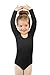Elowel Girls' Team Basics Long Sleeve Leotard Black (size-6-8)