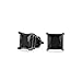 Black Square CZ Solitaire Princess Cut Stud Earrings Screwback
