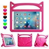 iPad 9.7 5th / 6th Case, iPad Pro 9.7 Case, Huaup Kids Shock Proof Handle Light Weight Super Protective Stand Cover Case for Apple iPad 9.7 2017 2018 /Air 2 / iPad Pro 9.7 Tablet (Pink)