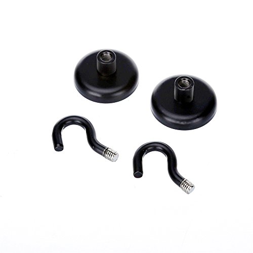 AUTIDEFY Magnetic Hook, 12Pound Heavy Duty Strong Powerful Hanging Hooks D16 Multi-purpose Indoor Outdoor Kitchen Bathroom Bedroom Garage Lockers Office (Black)