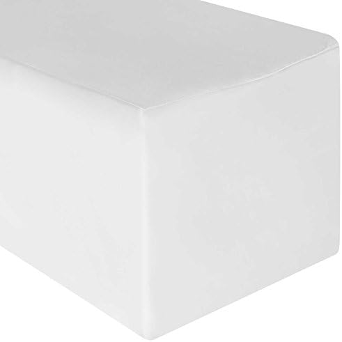Lann's Linens - 10 Pack of 8' Rectangular White Polyester Fitted Tablecloth Covers for Weddings, Banquets, or Restaurants (96" x 30")