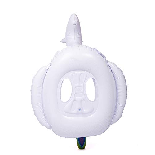 WISHTIME Unicorn Pool Float Toys - 2019 Summer Baby Inflatable Unicorn Pool Float with Glitters Infant Swimming Ring Boat for 6-36M