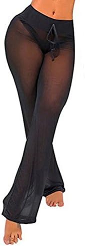 Viclearshop Swimsuit Cover Up Pants,Women's See Through Sheer Mesh Legging Pant Swimsuit Bikini Bottom Cover up