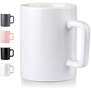 Ceramic Cup,NEWANOVI Smooth Frosted Porcelain Mug, Coffee Mugs, Tea Cup, for Office and Home, Health Gift, Maximum Capacity 16.9oz, White