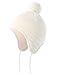 Connectyle Toddler Infant Baby Knit Kids Hat Fleece Lined Beanie Skull Cap with Earflap Warm Winter Beanies Cap,White,S:6M-1.5T(17.3inches-18.5inchesHead Girth)