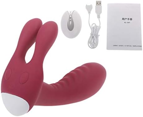 Peuriy 7 Modes 3 Motor G Spot Rabbit Warming Vib and Rator with Bunny Ears Wireless Remote Control (Wine red)