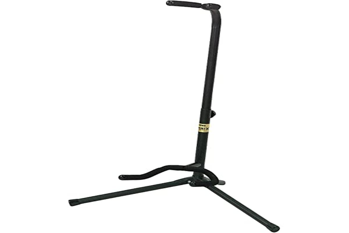 GEWA Guitar Stand De Luxe - Height Adjustable 60-83 cm - For Acoustic Guitar and Electric Guitar - Soft Padding - Black - GS-30B