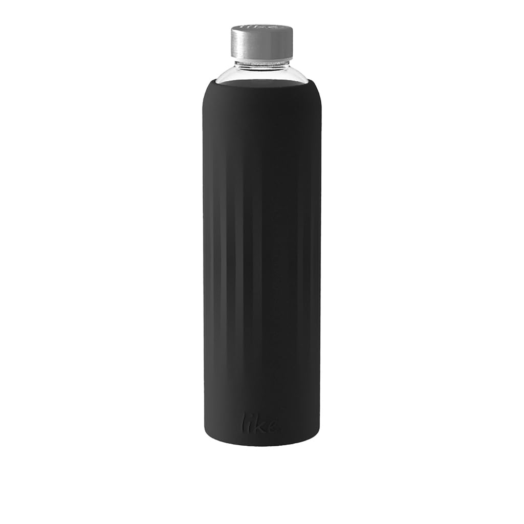 like. by Villeroy & Boch – ToGo & ToStay - glass bottle, 1 l, with silicone sleeve, Black