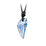 Weixinbuy Women Wolf's Tooth Crystal Pendant Adjustable Black Cord Necklace