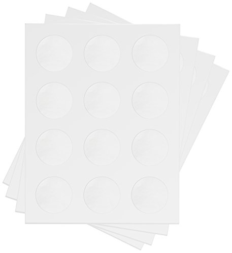 AmazonBasics Fast Peel Address Labels for Laser/Inkjet Printers, White, 2" Round, 120 Labels