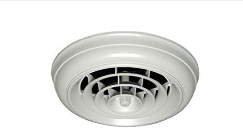 QUICK CONNECT HT-CCG6B-R1 Round Capital Crown Ceiling Diffuser with 6-Inch Boot, White, Pack of 6