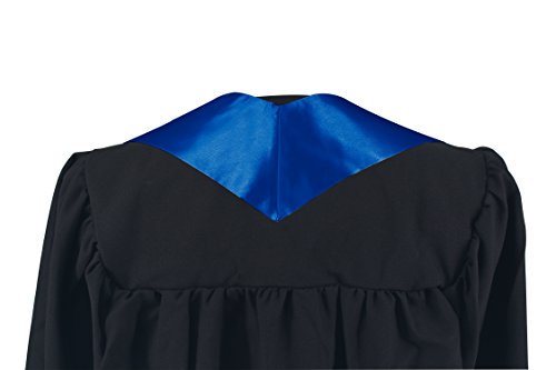 GraduationMall Doktoranden-Talar Mit Blauer Verzierung - Unisex Abschlussrobe Für Promotionen