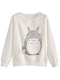 Floerns Women's Totoro Print Long Sleeve Shirt Pullover Sweatshirt