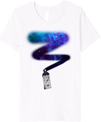 Kids SLIM FIT Space Galaxy Universe Spraypaint Can Graffiti Shirt 12 White