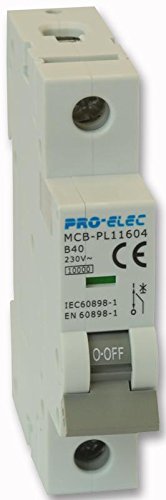 Pro Elec AUB7 1P B40A 40A Single Pole Type B MCB, 10kA