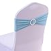Gold Fortune 50PCS Adjustable Wedding Chair Sashes with Buckle Slider - Stretch Spandex Elastic Bands for Reception, Bridal Shower Decor - Light Blue Chair Bows (50 Count)