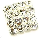 Glass Crystal Diamante Buttons 23mm Silver/Clear - per single button