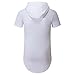 UNRESTRAINED Mens Hipster Longline Hooded Side Zipper T Shirt White M