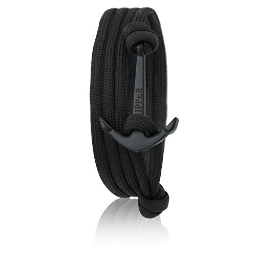 Skipper Anker-Armband mit Edelstahl Anker für Damen und Herren - Schwarz – Bild 3