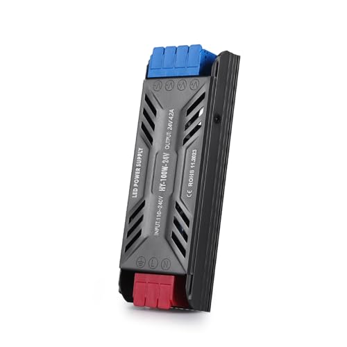 Transformador 220 V to 24 V, BRIMETI Fuente Alimentacion 24 V 100 W 4.2 A LED Driver, Ultra Up 220 V to 24 V DC Driver de Bajo Tensión Controlador LED Voltaje Constante