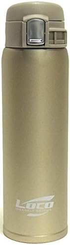 LoCo Premium Quality Travel Mug Double Walled Stainless Steel Flask Vacuum Insulated Thermos for Hot or Cold Beverage (Coffee, Tea) - Locking Flip Top Lid Air Tight - BPA Free - Leak Proof - 16 oz