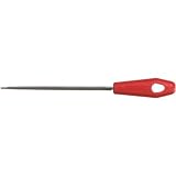 Nicholson Triangular Double Extra Slim Taper Hand File With Red Handle, Single Cut, American Pattern, 6" Length (Pack of 1)