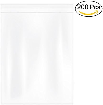 200 Pack 9" x 12" Resealable Plastic Bags Bulk 2 Mil Reclosable Poly Ziplock Bags for Shipping