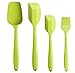 MarMmy 4 Pack Kitchen Silicone Spatula Spoonula Brush Set 600°F Heat Resistant Seamless Non-Stick Stainless Steel Core Utensils Tools for Cooking Baking Mixing
