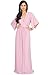 KOH KOH Womens Kaftan Short Sleeve Empire Waist Flowy V-Neck