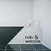 My Vinyl Story Hello and Welcome Office Decor Wall Decal Quote Sticker Inspirational Vinyl Home Office Classroom Business for Entrance