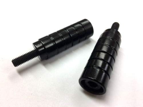 BLACK STUNT SCOOTER PEGS WITH HARDENED STEEL AXLE BOLTS (12.9) PAIR