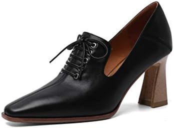 Kg8d チャンキーヒール パンプス レディース レースアップ ブーティ ポインテッドトゥ 革靴 美脚 8 5cmヒール おじ靴 オックスフォードシューズ スリッポン アンクル丈 軽量 防滑 大きいサイズ Ol オフィス