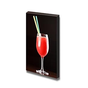 Canvas Prints Wall Art - Tasty Red Cocktail with 2 Straws Beverage/Wine Photograph | Modern Wall Decor/Home Decoration Stretched Gallery Canvas Wrap Giclee Print & Ready to Hang - 18" x 12"